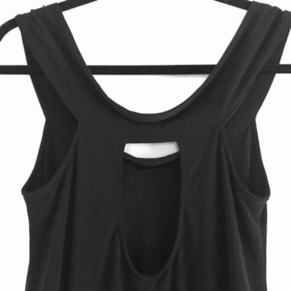 Guess by Marciano Tank Top XS Cowl Neck Black Keyhole - Picture 3 of 9